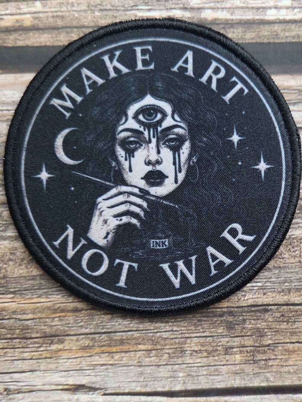 Third Eye Ink Witch Occult Gothic Make Art Not War Iron on Patch